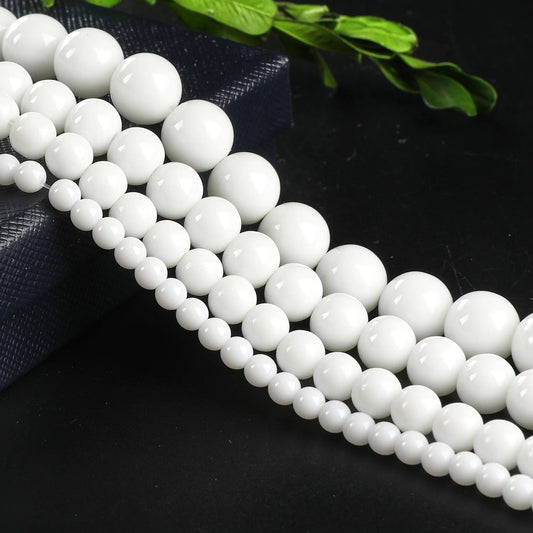 new white agate gemstone round beads 6 mm 8 mm 10 mm natural stones beads natural healing stone chakra stones for jewelry...