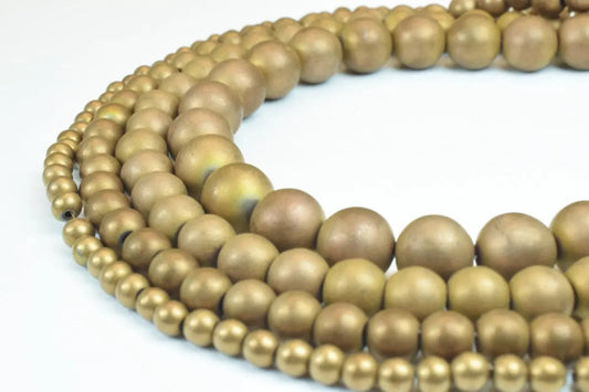 "Gold round beads for jewelry making"