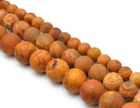 Matte Grain Jasper Round Beads 6mm/8mm/10mm Round Beads Natural Gemstone Beads For jewelry making AA Quality - BeadsFindingDepot