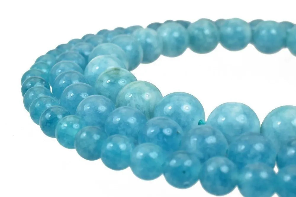 Blue dead agate gemstone round stone beads 6mm/8mm/10mm  natural healing stone chakra stones for jewelry making - BeadsFindingDepot