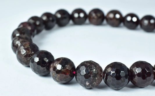Garnet Gemstone Faceted Round Beads 8mm/10mm natural stone healing stone chakra stones for Jewelry Making #0199 - BeadsFindingDepot