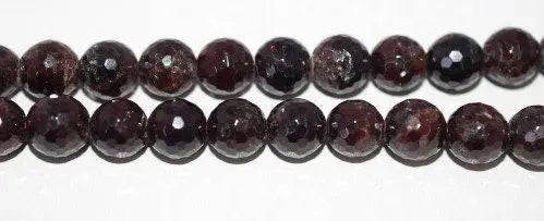 Garnet Gemstone Faceted Round Beads 8mm/10mm natural stone healing stone chakra stones for Jewelry Making #0199 - BeadsFindingDepot