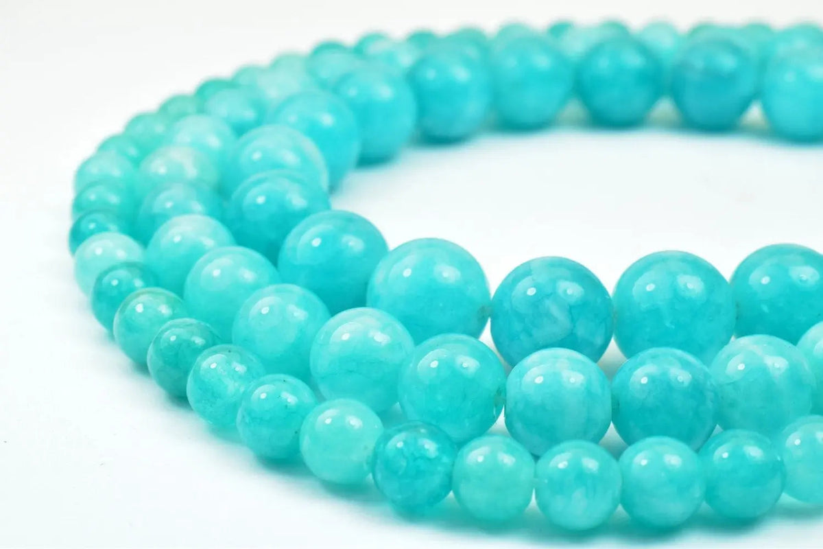 Russian amazonite gemstone round beads 6mm/8mm/10mm natural stones beads natural healing stone chakra stones for jewelry making - BeadsFindingDepot
