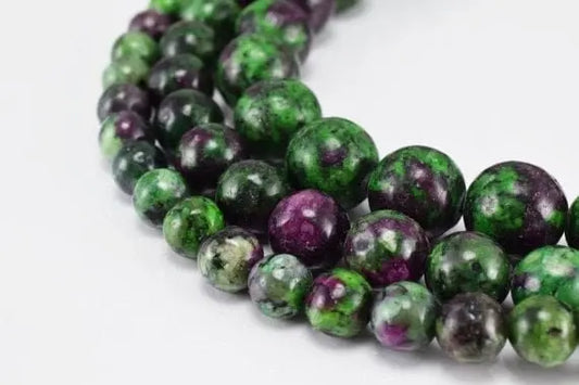 Ruby zoisite gemstone round beads 6mm/8mm/10mm natural stones beads natural healing stone chakra stones for jewelry making - BeadsFindingDepot