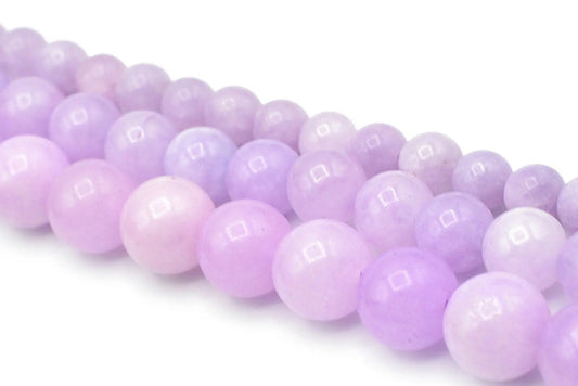 Purple kunzite gemstone round beads 6mm/8mm/10mm natural stones beads natural healing stone chakra stones for jewelry making aa quality - BeadsFindingDepot