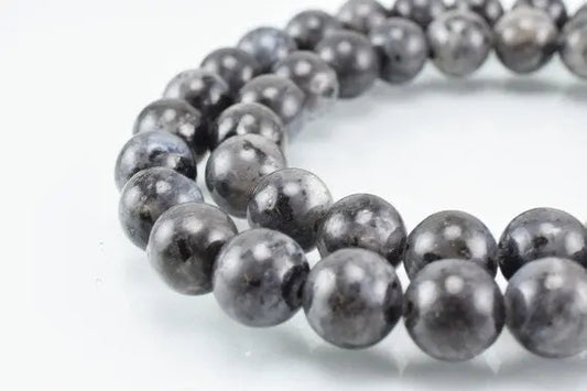 New Black Larvikite Gemstone Round Beads 4mm/6mm/8mm/10mm/12mm Natural Stones Beads natural healing stone chakra stones - BeadsFindingDepot