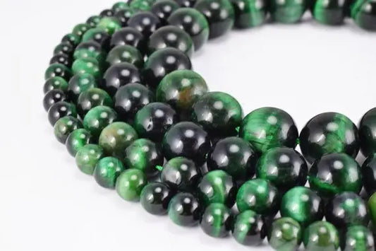 Green Tiger Eye Gemstone Round Beads 6mm/8mm/10mm/12mm Natural Stones Beads natural healing stone chakra stones for Jewelry Making - BeadsFindingDepot