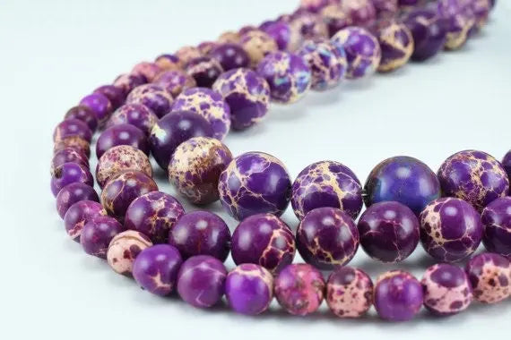 Natural Purple Impression Jasper Beads 6mm/8mm/10mm/12mm Round Turquoise Imperial Impression natural healing stone chakra stones for Jewelry