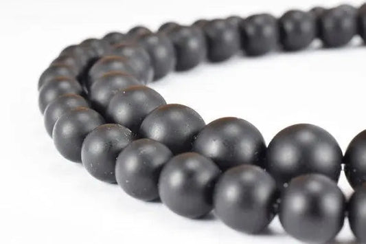 Matte Black Onyx Gemstone Beads 4mm/6mm/8mm/10mm/12mm Stones natural healing stone chakra stones for Jewelry Making Sold by 15.5 inch Strand - BeadsFindingDepot