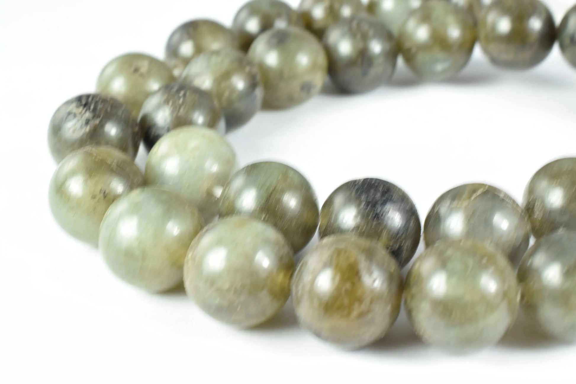 3mm/4mm/13mm Green Labrodorite Round Gemstone Beads,Ball Beads, Round Beads, Jewelry Making, Beading Supplies,natural stone,healing,chakra - BeadsFindingDepot