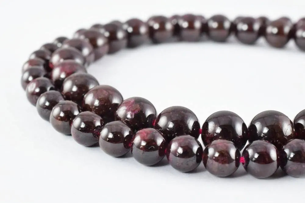Dark Garnet Gemstone Round Stone Beads size 4mm/6mm/8mm/10mm/13mm Strand natural healing birthstone loose gemstone for jewelry making - BeadsFindingDepot