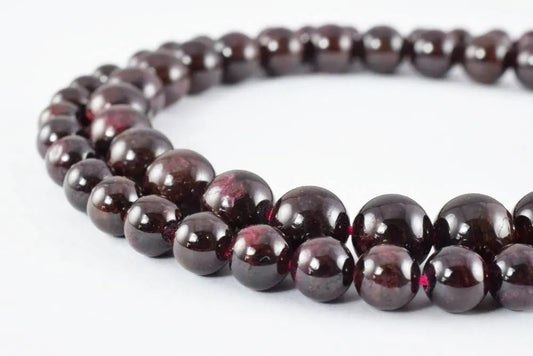 Dark Garnet Gemstone Round Stone Beads size 4mm/6mm/8mm/10mm/13mm Strand natural healing birthstone loose gemstone for jewelry making - BeadsFindingDepot