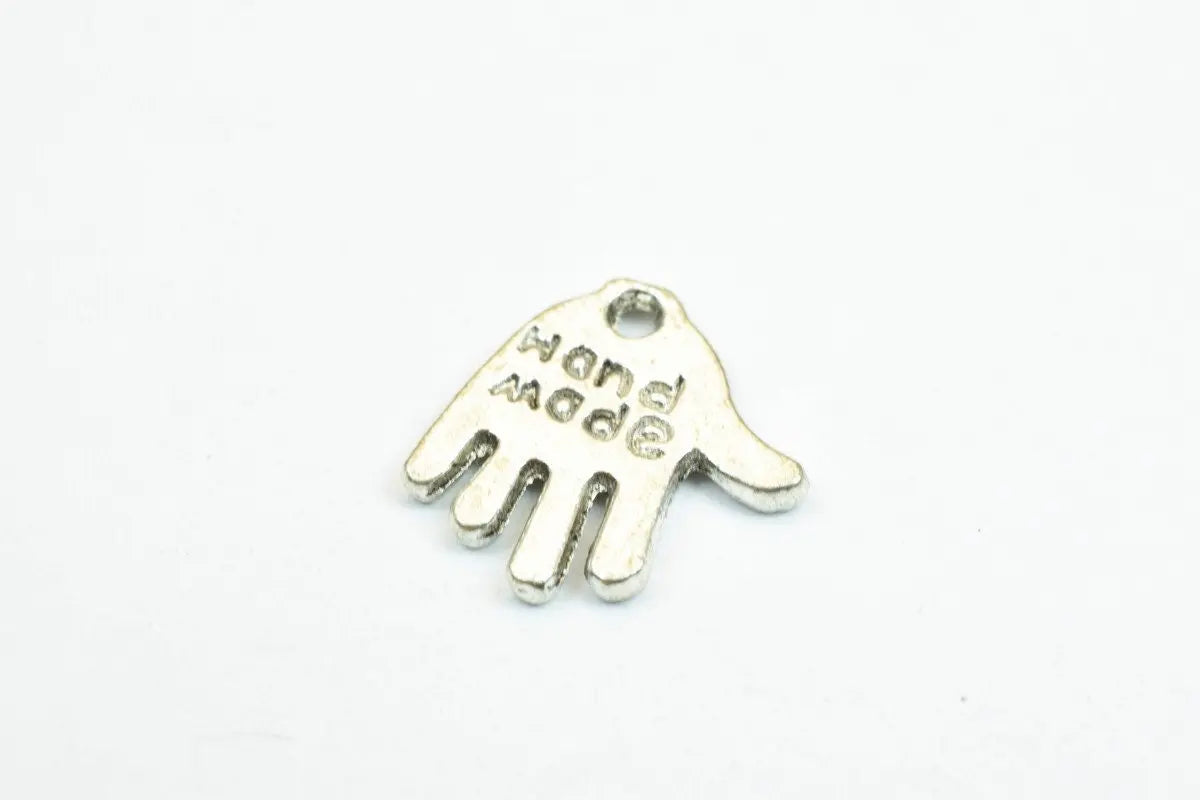 14 PCs Hand Made Alloy Charm Pendants Antique Silver Beads Size 13x13mm Hole Size 0.8mm Decorative Design Jewelry Making - BeadsFindingDepot