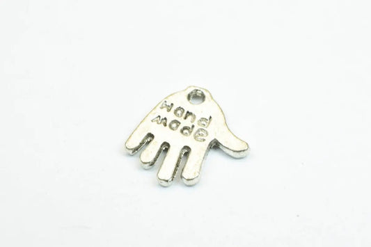 14 PCs Hand Made Alloy Charm Pendants Antique Silver Beads Size 13x13mm Hole Size 0.8mm Decorative Design Jewelry Making - BeadsFindingDepot