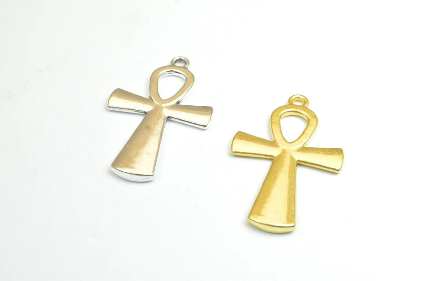 15PCs Egyptian Ankh Life Symbol Key Charm Size 36x23mm Silver or Gold Charm Egyptian Pendant For Jewelry Making - BeadsFindingDepot