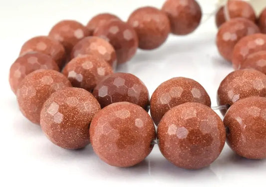 SandStone Gemstone Faceted Round Beads 10mm/12mm/14mm/18mm healing stone, chakra stones loose Beads birthstone Beads for jewelry making - BeadsFindingDepot