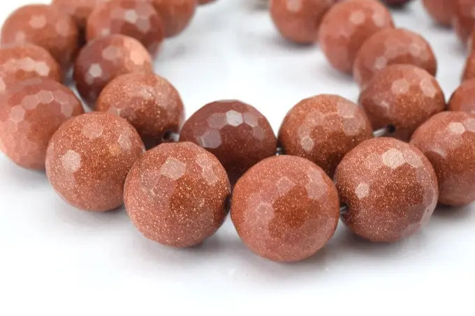 SandStone Gemstone Faceted Round Beads 10mm/12mm/14mm/18mm healing stone, chakra stones loose Beads birthstone Beads for jewelry making - BeadsFindingDepot