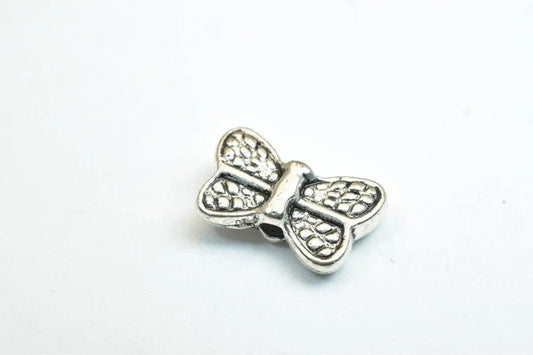 20 PCs Butterfly Antique Silver Alloy Connector Charm Beads Size 7x11mm Decorative Design Beads 0.8mm JumpRing Size for Jewelry Making - BeadsFindingDepot