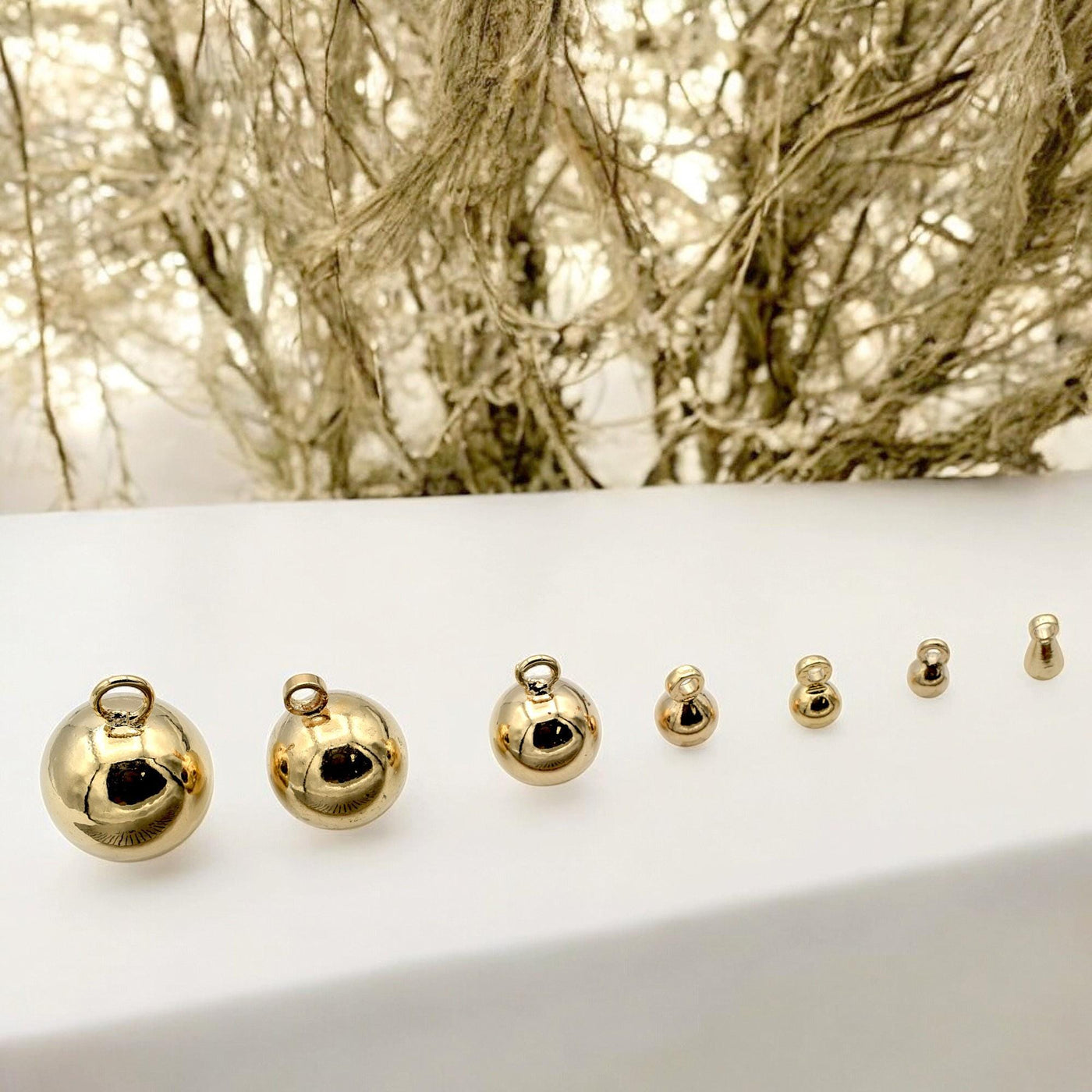 6 PCs/Pack 18K Gold Filled Look, Hanger Beads, and tear drop Seamless Ball, Various Sizes 3mm, 4mm, 5mm,8mm,10mm,12mm Find...