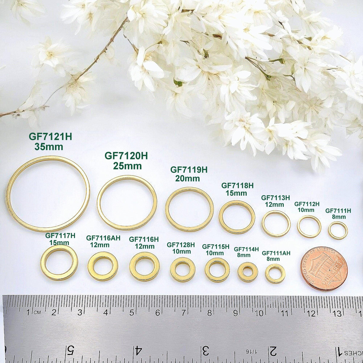 Gold Closed Jump Rings   Square Wire, Assorted Sizes for Jewelry Making sold 12 PCs/PK jewelry making supplies - detail im...