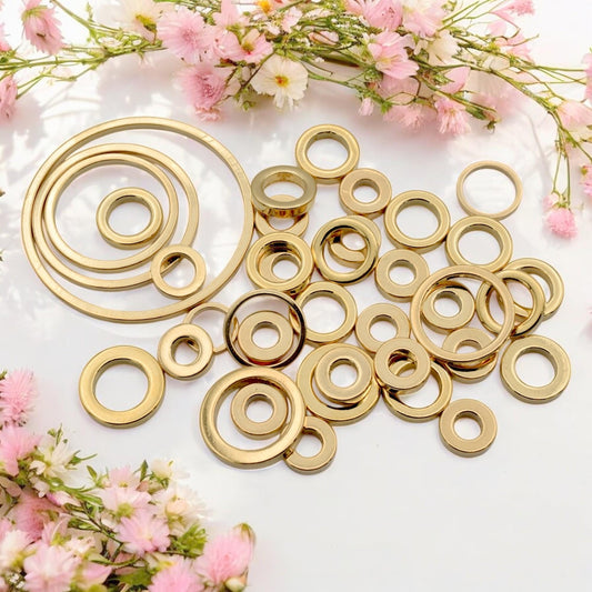 Gold Closed Jump Rings   Square Wire, Assorted Sizes for Jewelry Making sold 12 PCs/PK jewelry making supplies
