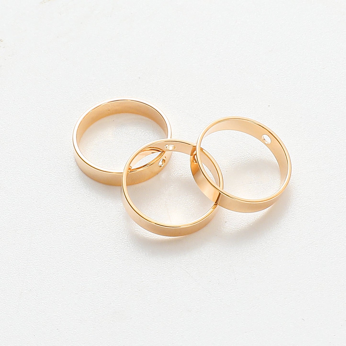 3 PCs/PK Gold Filled EP Circle Jump Rings Frame Link Jewelry Findings