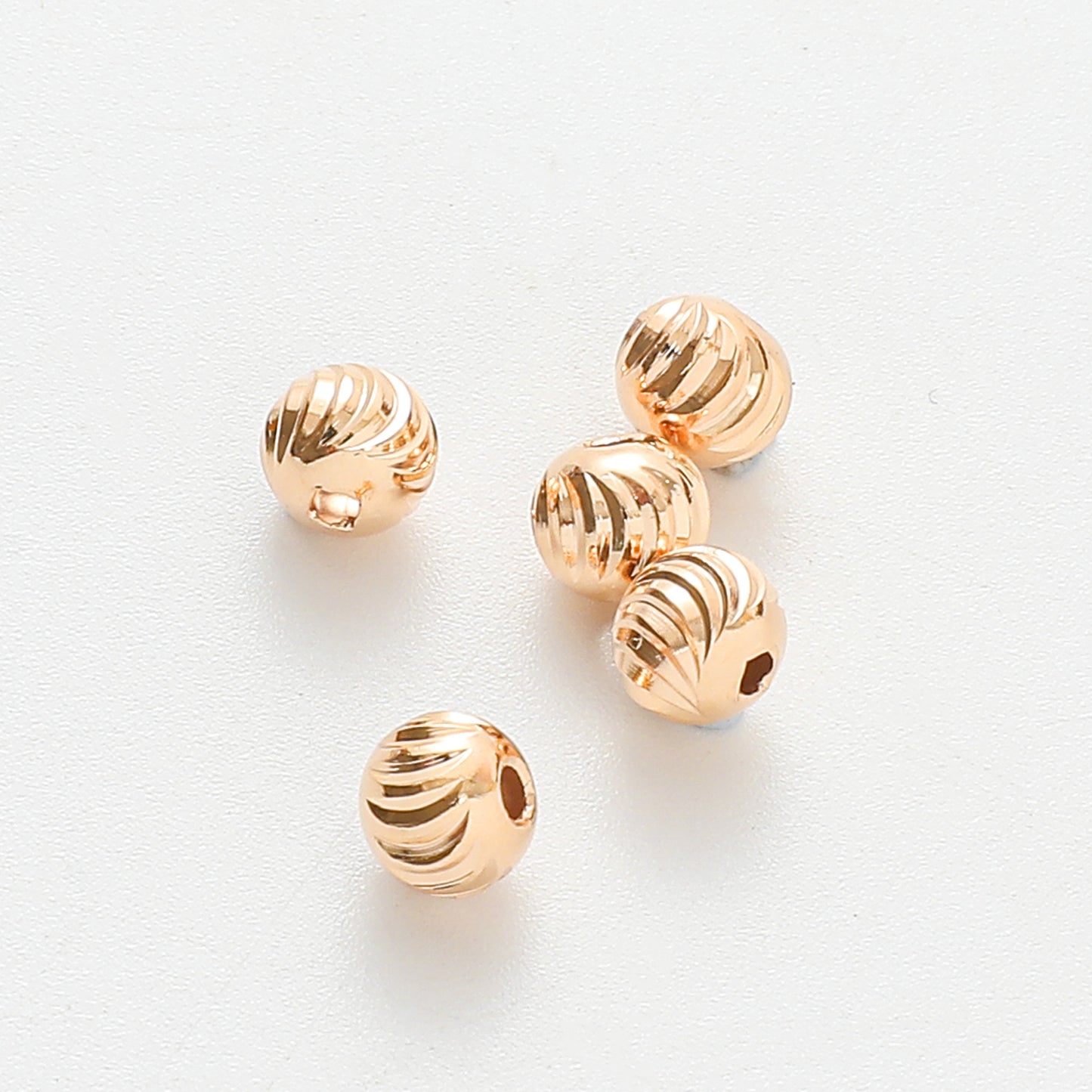 Gold Filled Water proof/Tarnish resistant watermelon Cut Round Beads Jewelry Findings