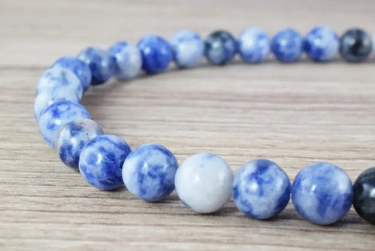 Natural Sodalite Blue Spot Stone Beads Genuine 2.39mm/3.30mm/4.52mm/8.25mm Natural Healing Stone Chakra Stones for Jewelry Making - BeadsFindingDepot
