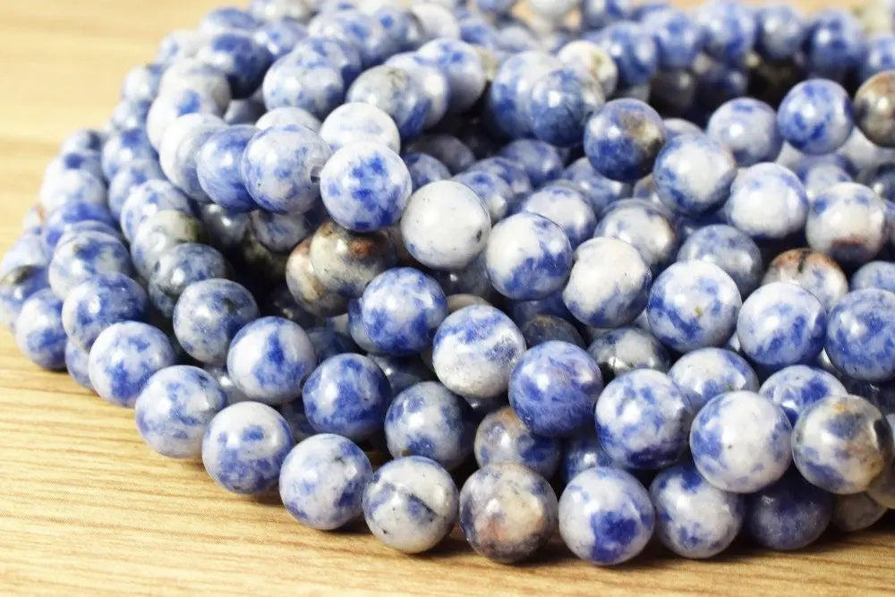 Natural Sodalite Blue Spot Stone Beads Genuine 2.39mm/3.30mm/4.52mm/8.25mm Natural Healing Stone Chakra Stones for Jewelry Making - BeadsFindingDepot