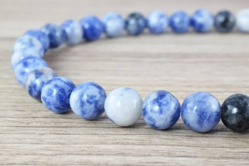 Natural Sodalite Blue Spot Stone Beads Genuine 2.39mm/3.30mm/4.52mm/8.25mm Natural Healing Stone Chakra Stones for Jewelry Making - BeadsFindingDepot