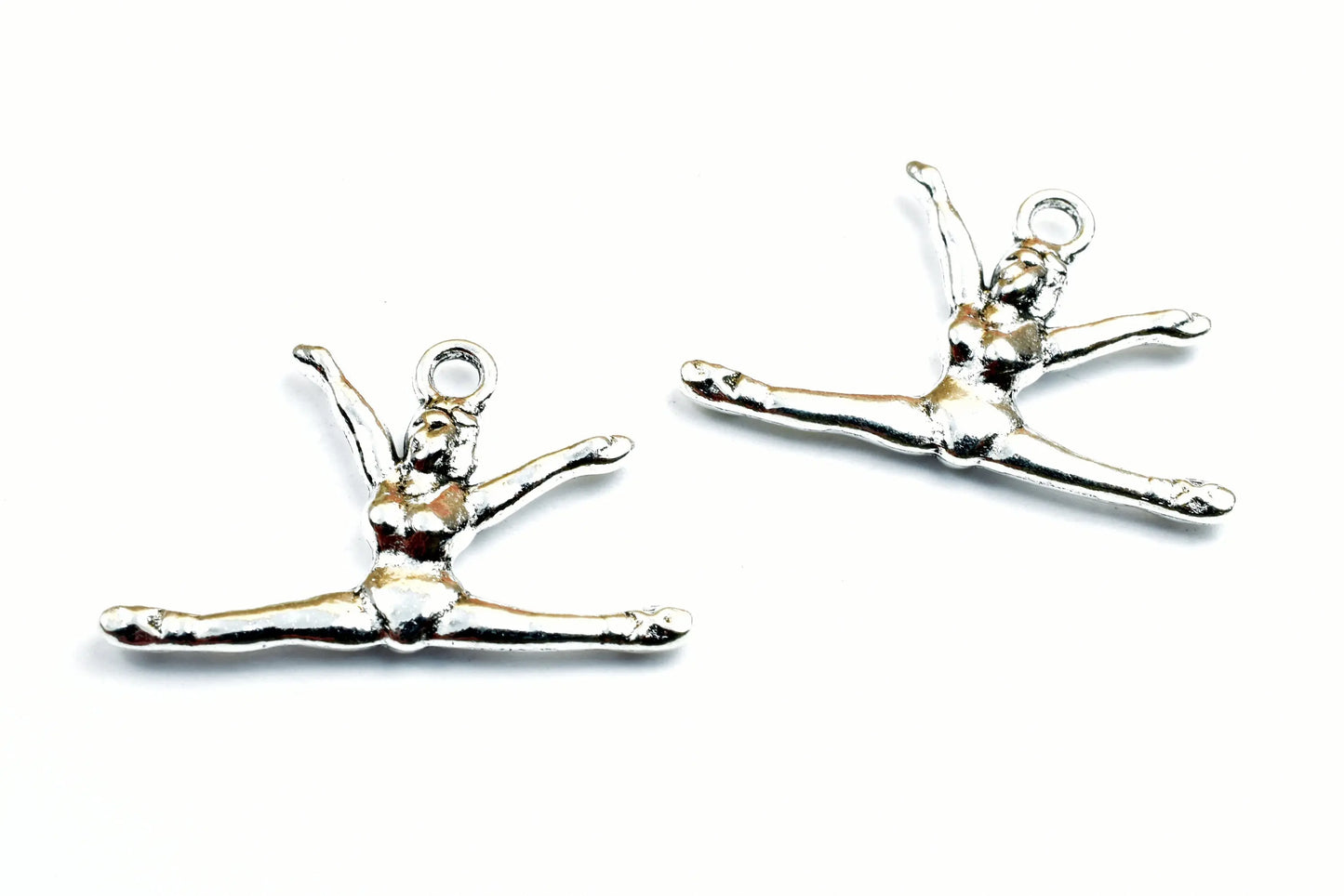 8PCs Gymnastics Player Sport Charm Size 16x27mm Antique Tibetan Silver Tone Charm Pendant Finding For Jewelry Making - BeadsFindingDepot