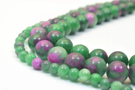 Ruby Zoisite Round Beads (dyed) 4mm/8mm Stones Beads healing stone chakra stones for Jewelry Making - BeadsFindingDepot