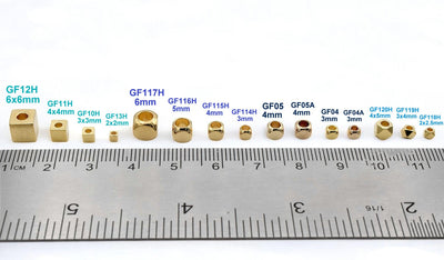 18K Gold Square and Cube Spacer Beads   Mixed Sizes for Jewelry Making USA Seller Sold 20 PCs/PK jewelry making supplies -...