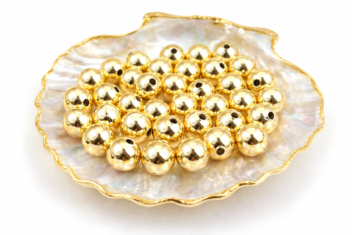 18K Gold Filled Alternative Beads | Tarnish Resistant Gold Round Spacer Beads Bulk