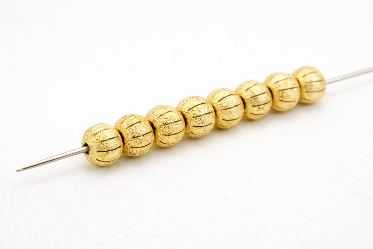 Gold Filled Alternative Spacer Beads 10mm - 18K Stardust Round Diamond Cut Beads