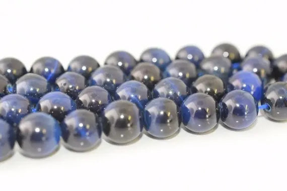 Blue Tiger Eye Gemstone Round Beads 4-12mm Natural Crystal for Jewelry - BeadsFindingDepot