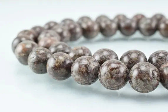 Brown Snowflake Jasper 6mm-12mm Round Gemstone Beads obsidian jewelry - BeadsFindingDepot