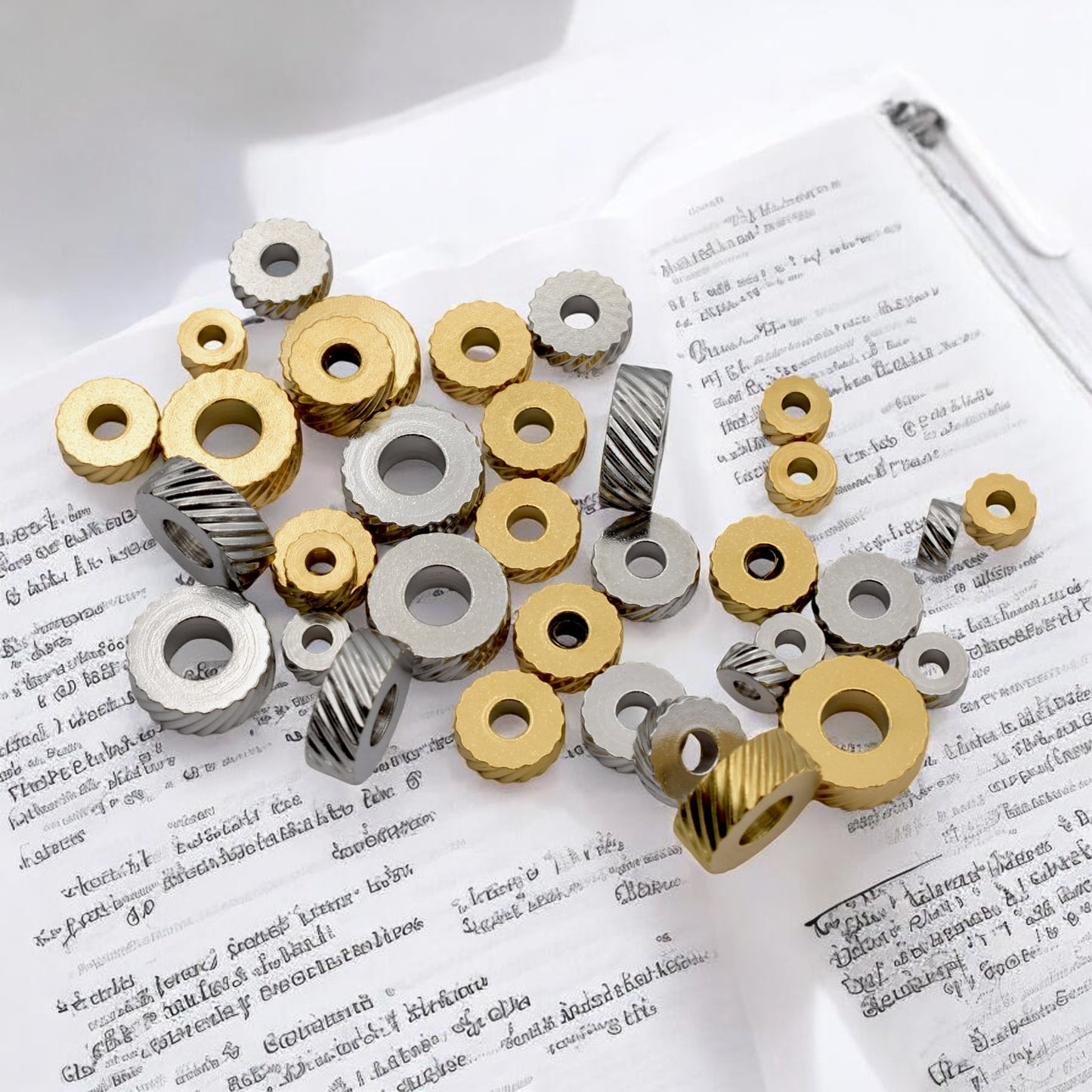 Stainless Steel Spacer Beads – Roundel Diamond Cut 4x2mm, 6x2mm, 8x3mm Metal Beads