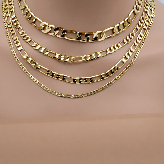 Gold Figaro Chain Necklace   Classic and Versatile Gift for Him or Her jewelry making supplies - detail image 2