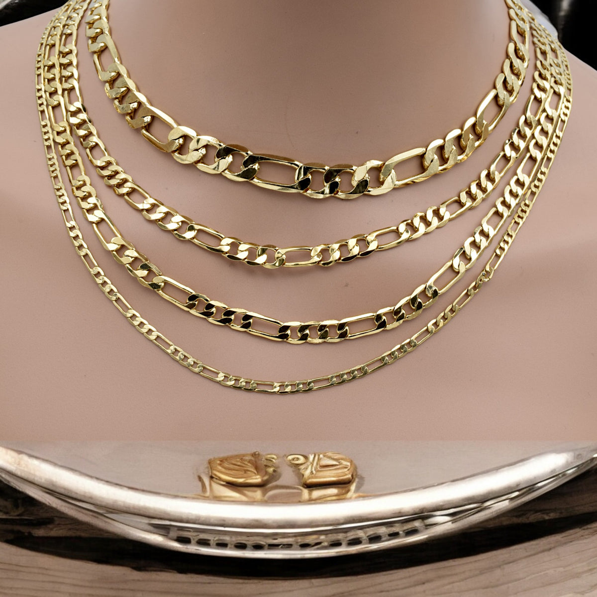 Gold Figaro Chain Necklace   Classic and Versatile Gift for Him or Her jewelry making supplies - detail image 9