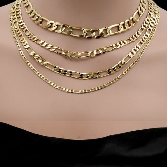 Gold Figaro Chain Necklace   Classic and Versatile Gift for Him or Her jewelry making supplies