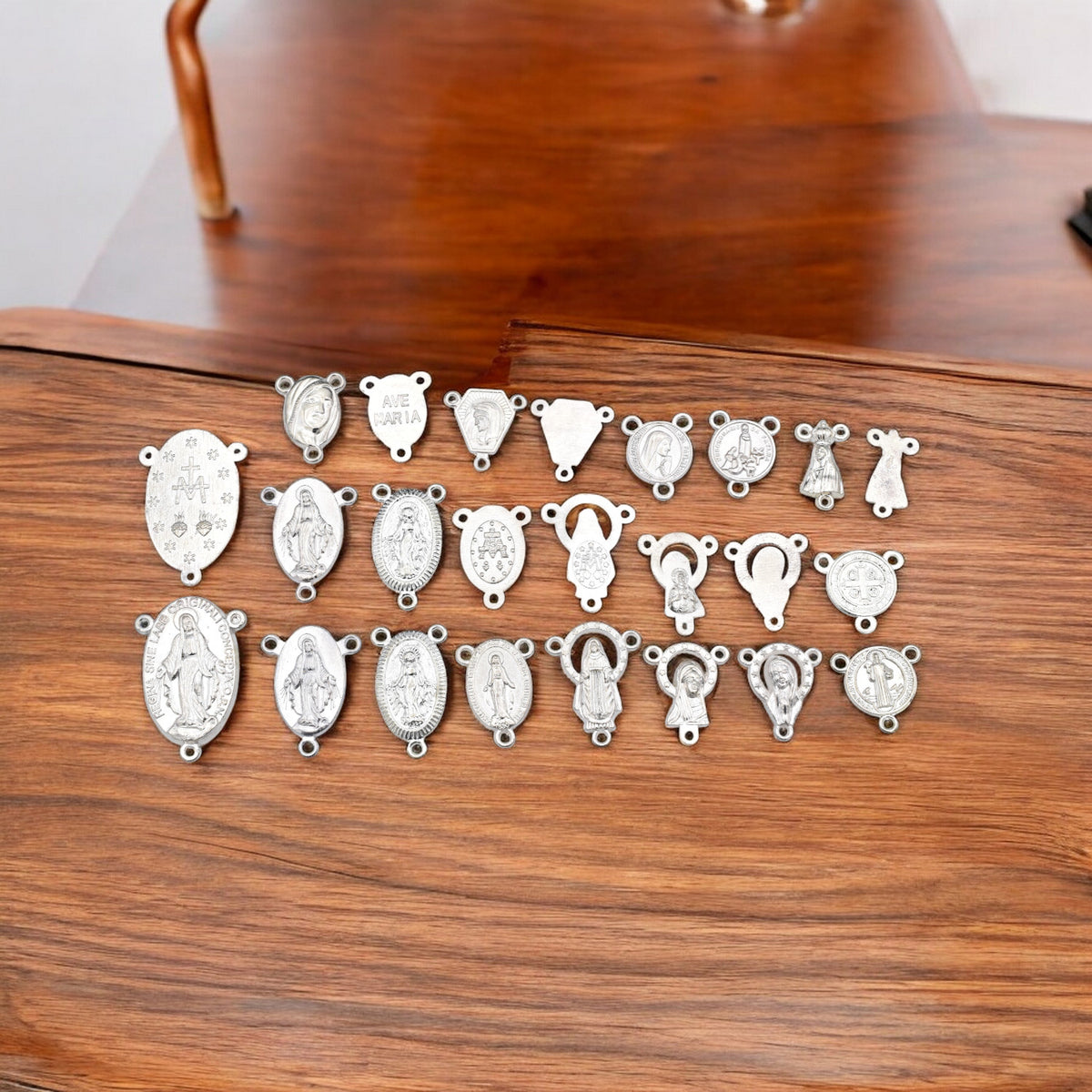 Silver Rosary Centers   Jewelry & Rosary Making Supplies | 12pcs jewelry making supplies - detail image 4