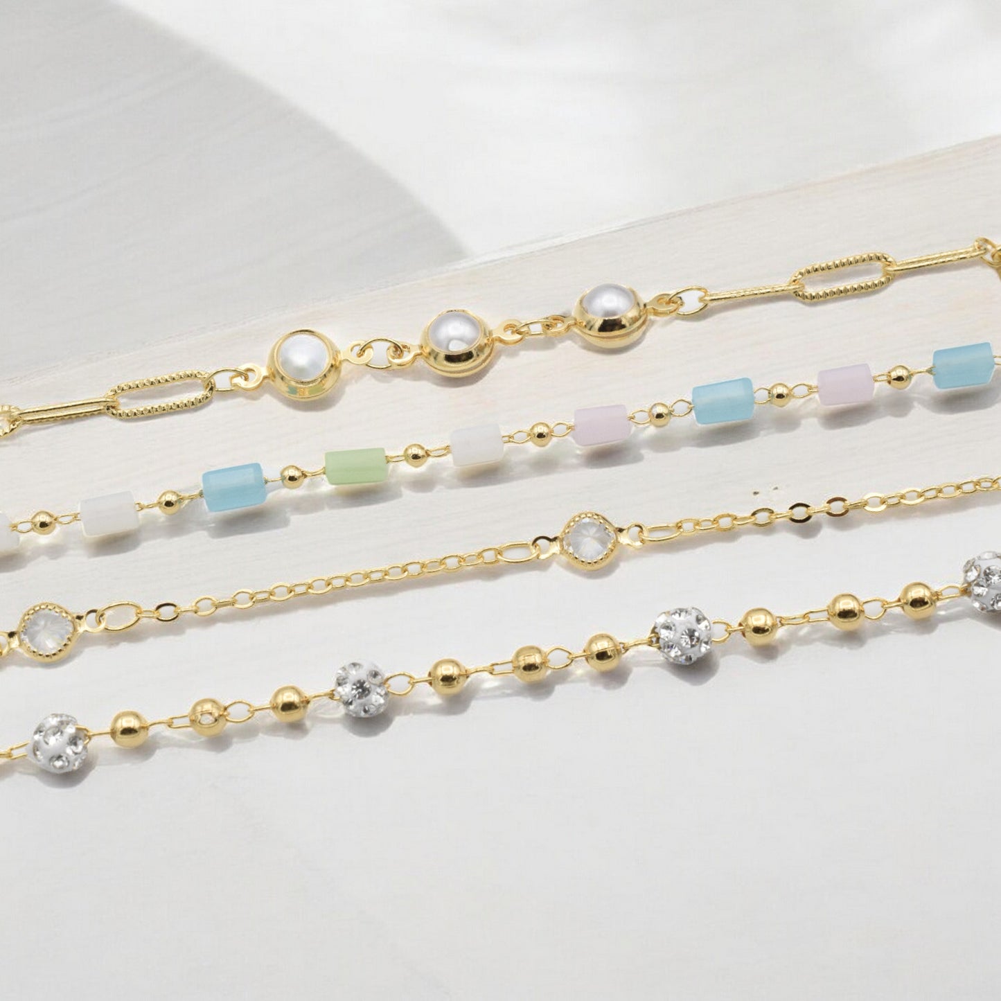 Gold Filled 18k Jewelry Chains   Pearl, Pave, Stone & Zirconia by Foot jewelry making supplies - detail image 4