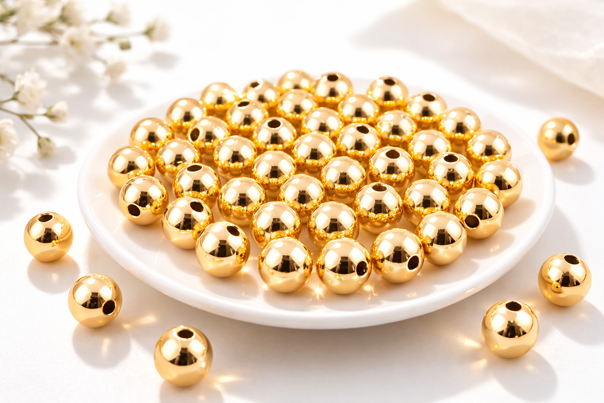Gold Filled Alternative Beads – Smooth Round Jewelry Beads 2mm to 20mm | Tarnish Resistant