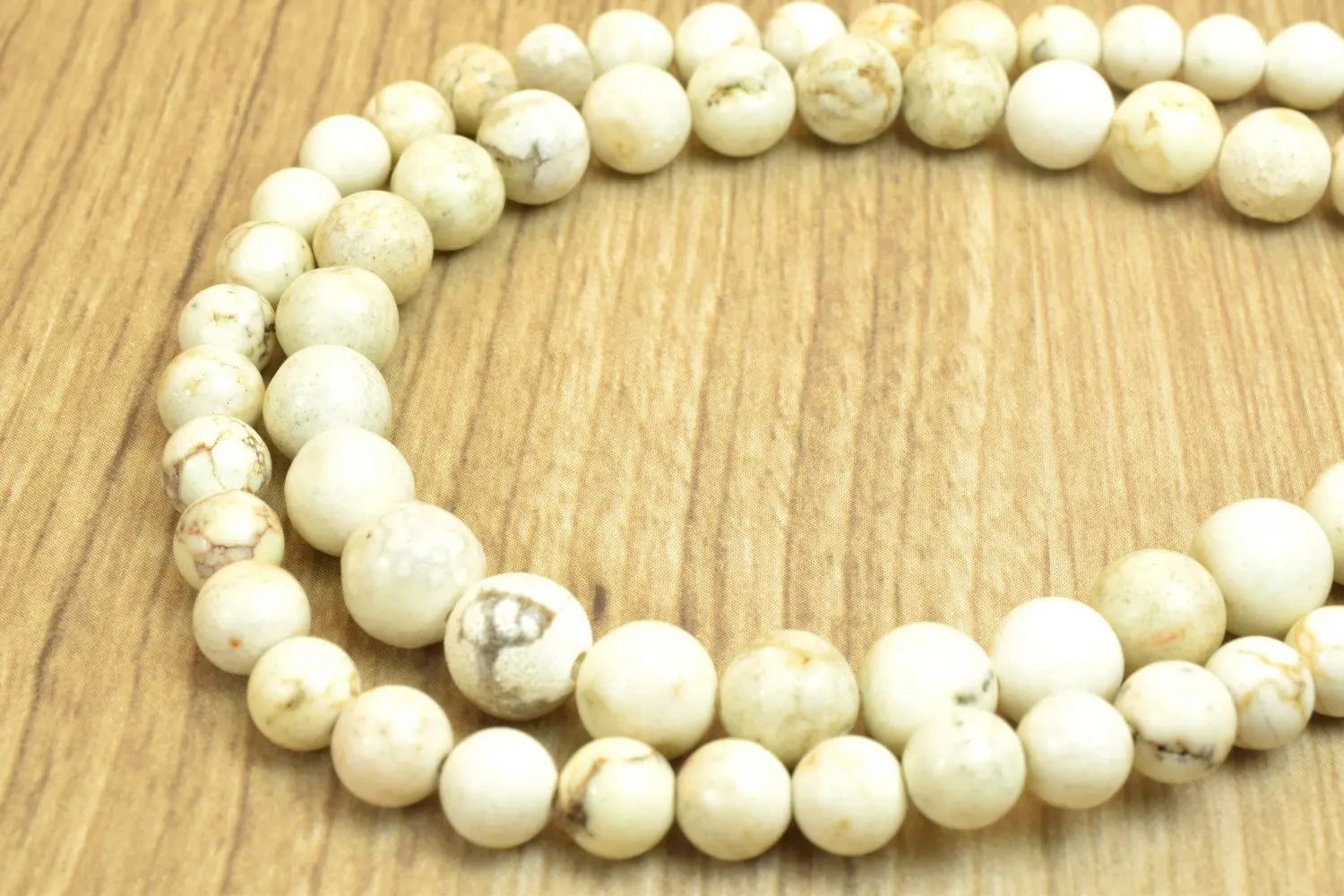 Creamy Turquoise Gemstone Beads Round 4mm-12mm Natural healing chakra Jewelry - BeadsFindingDepot