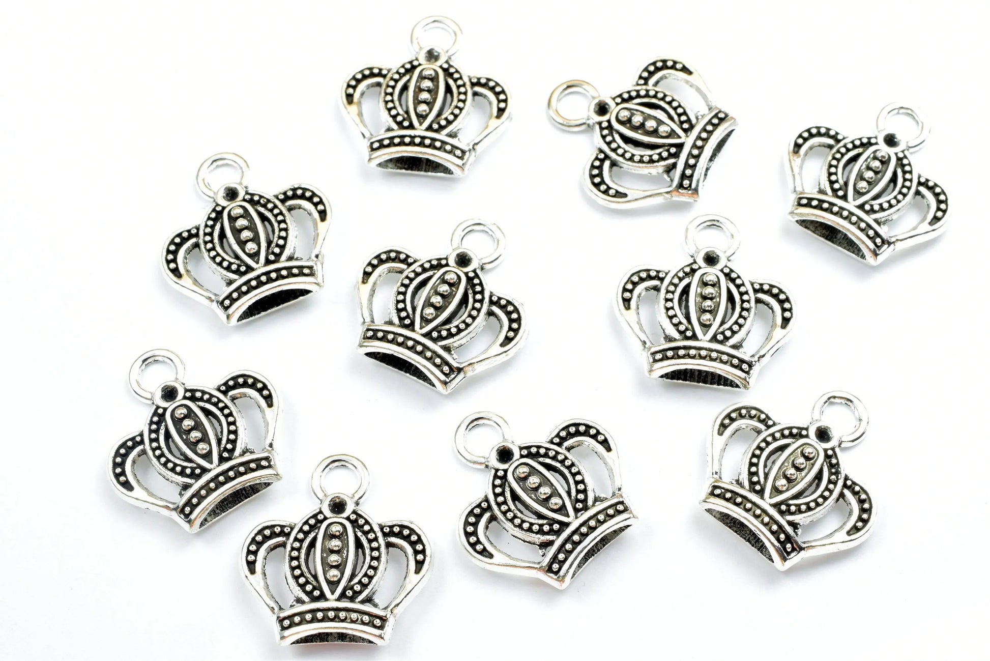Crown Charm Size 17x16mm, 18x22mm Antique Tibetan Silver Tone Princess Charm Pendant Finding For Jewelry Making - BeadsFindingDepot