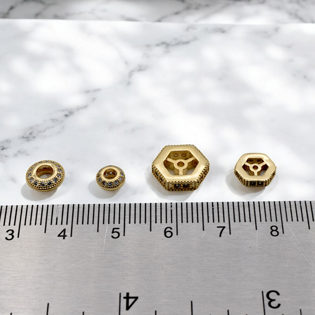 beaded jewelry 8 mm roundel 18 k gold filled ep micro pave beads with clear cz cubic zirconia gfm 14 g 335913499 jewelry m...