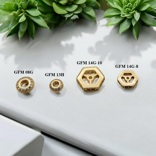 beaded jewelry 8 mm roundel 18 k gold filled ep micro pave beads with clear cz cubic zirconia gfm 14 g 335913499 jewelry m...