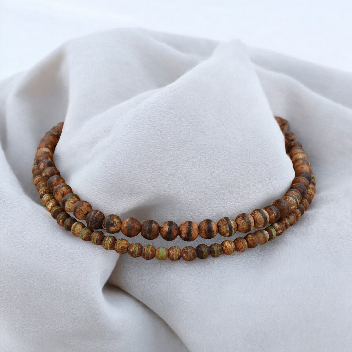 Striped Tibetan Agate Beads   6mm & 8mm Gemstone Strands jewelry making supplies - detail image 4