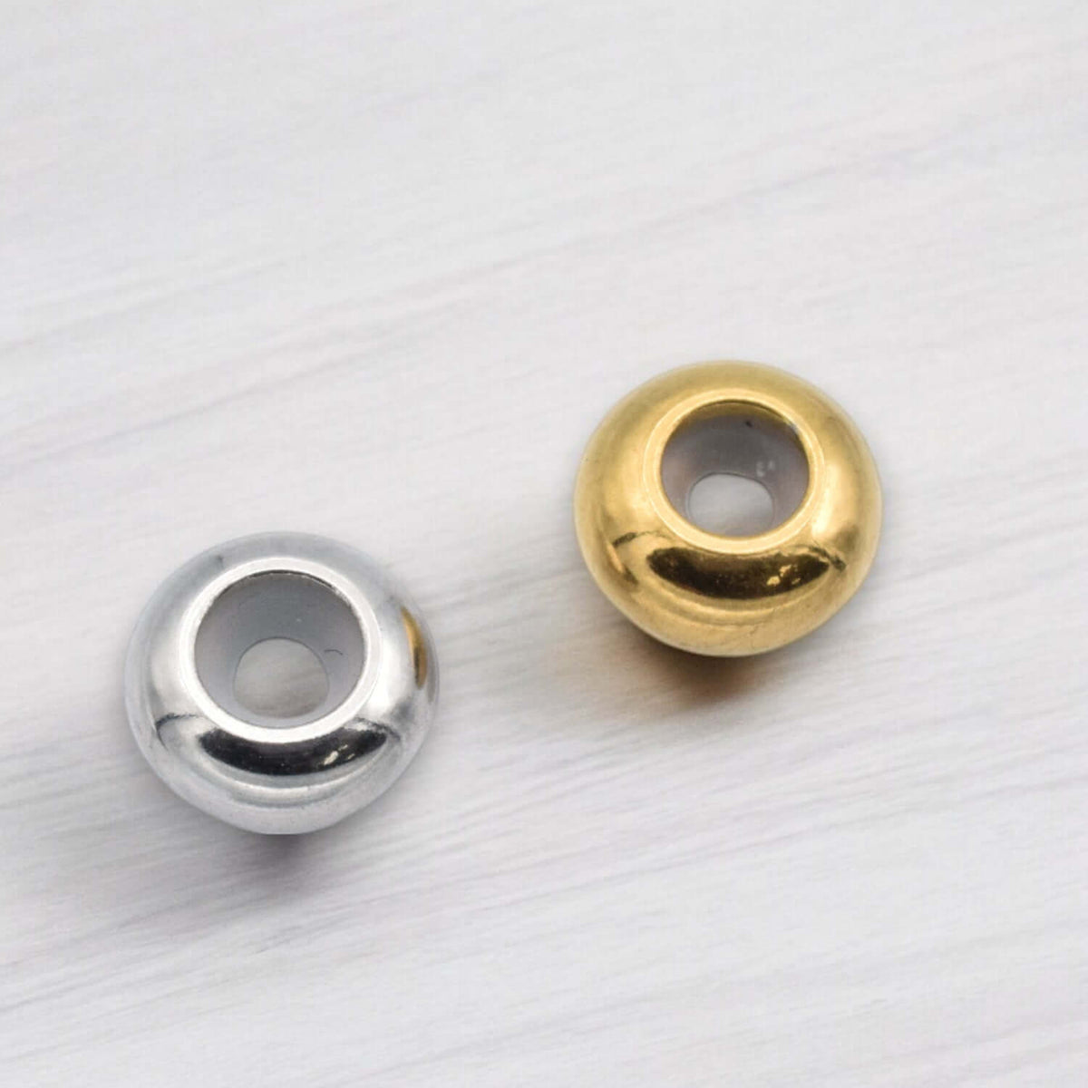 Stainless Steel Adjustable Rubber Stopper Beads for bracelet making 8mm 5pcs jewelry making supplies - detail image 3